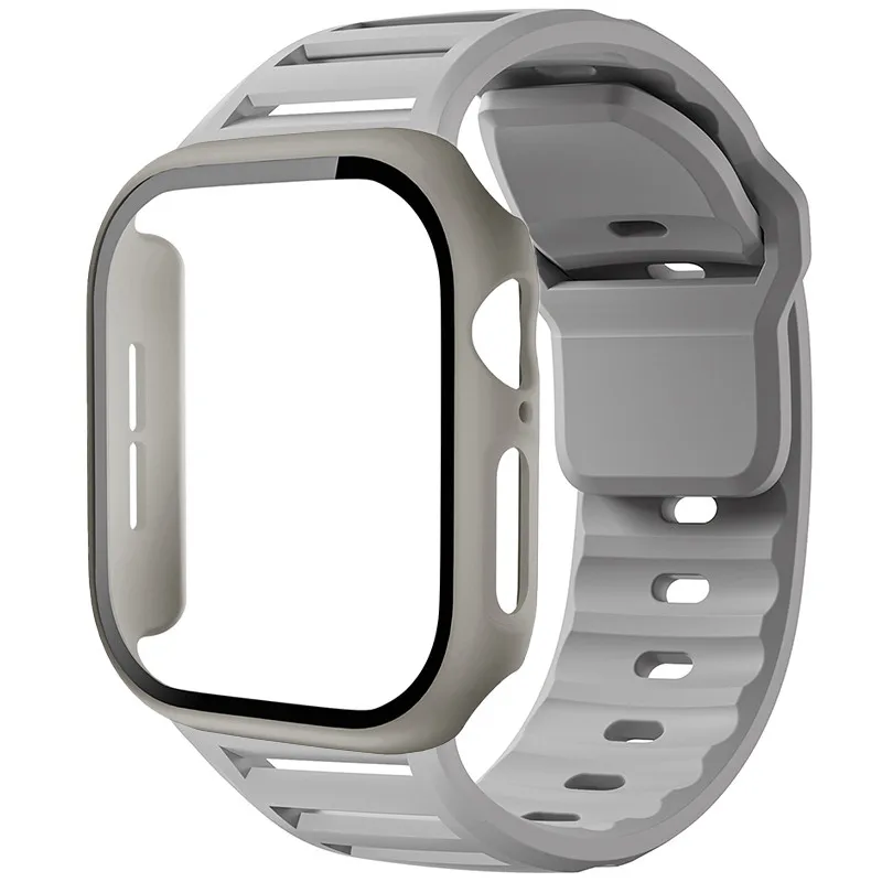 Sport Silicone Strap with Glass and PC Case