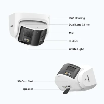ANNKE 8MP Camera Security Dual Lens Human Detect Two Way Audio 180° Wide View Angle Panoramic Dual Lens Poe IP Camera 6