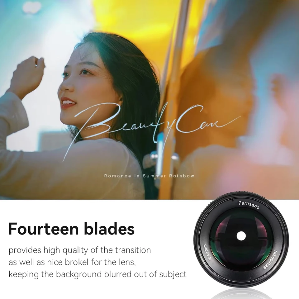 7artisans APS-C 55mm F1.4 대구경 수동 초점 미러리스 카메라 렌즈 ( E, 후지필름 XF 마운트, 인물 사진 촬영용)