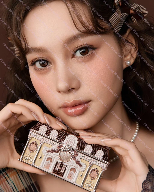 Flower Knows 6-Color Eye Shadow Palette Sweetie Bear Glitter Matte Natural Bronzer Multi-Makeup Product