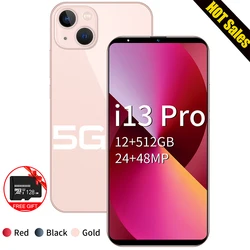 2021 Newest I13 Pro Smartphone Global Version 5G Cellphone Full Screen 6.3 Inch 16+512GB 6800mAh 24+48MP Unlocked Mobile Phone