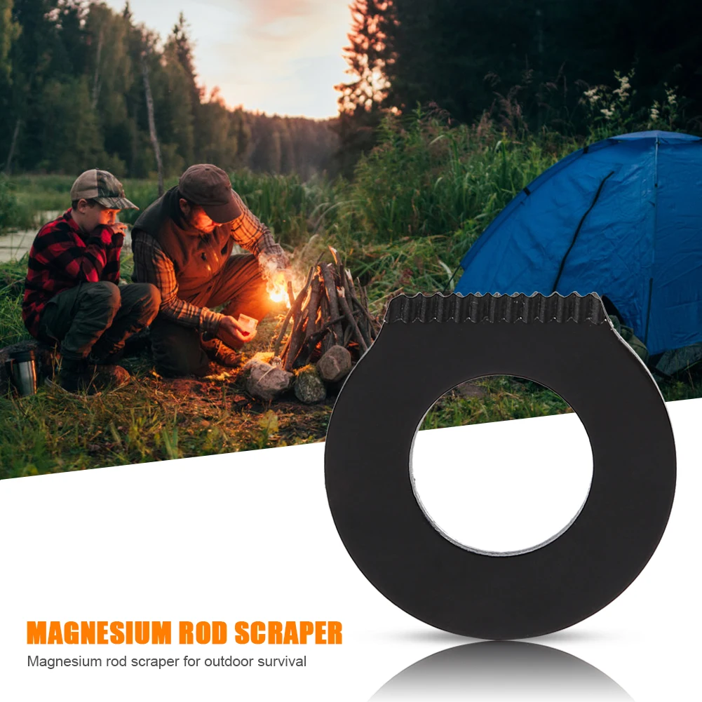 Outdoor Survival Camping Scraper Stainless Steel Stone Fire Starter Multifunctional Flint Scraper Portable for Camping Hiking