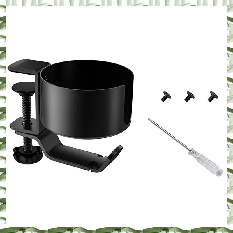 Professional Tool 2 In 1 Desk Cup Holder With Headphone Hanger Spill Resistant Cup Holder For Desktop Coffee Cup/Bottle/Earphone