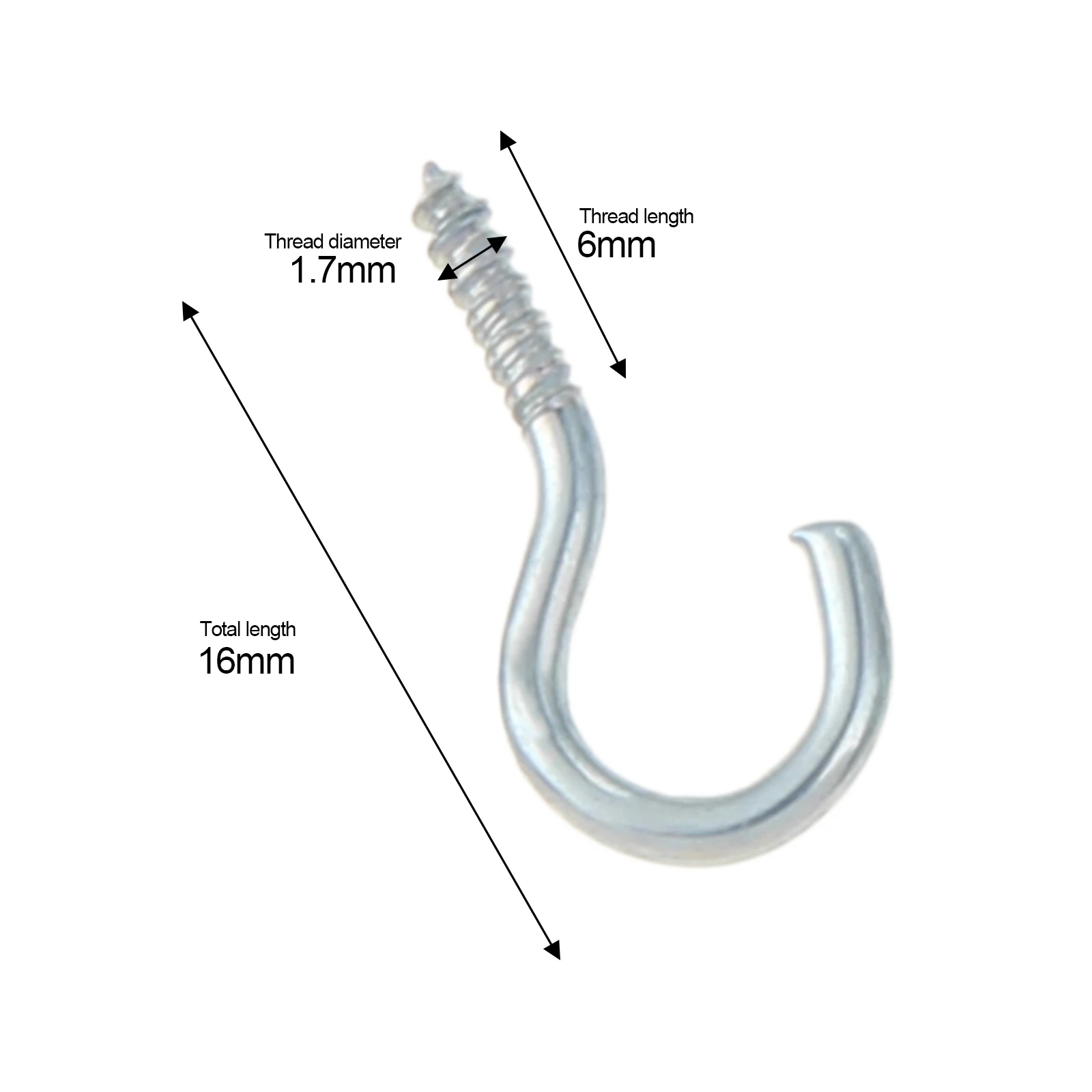 20Pcs Screw Hooks For Hanging - 70mm L-Shape Metal Hooks For Indoor & Outdoor Use