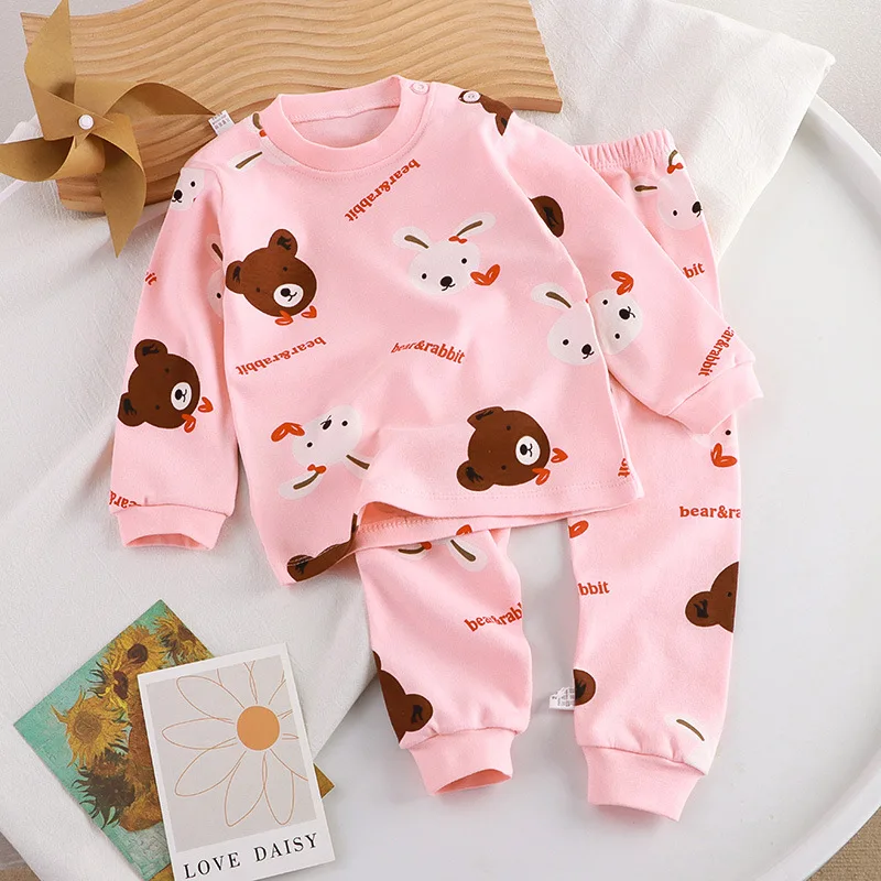 Children's Long Johns Top & Bottom Set Cotton Baby Thermal