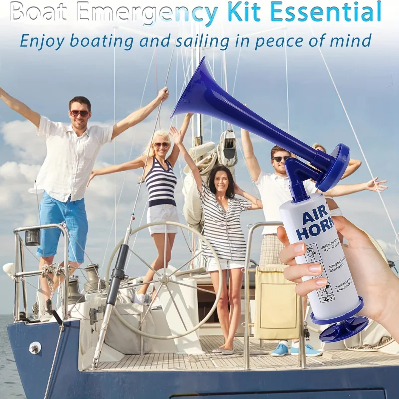 Portable Horn, Handheld Sports Horn, Super loud, Metal signal boat horn, Reusable Stadium Horn.