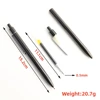 Stainless Steel Metal Retractable Gel Pens 0.5mm Fine Point Black ink Ballpoint Signature Pen with Replaceable Blue Refills 2