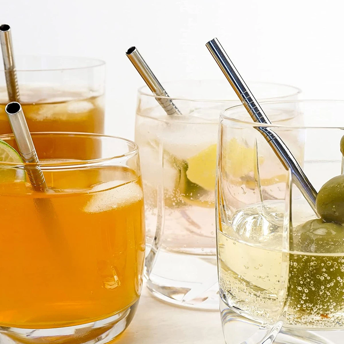 13/16cm Short 304 Stainless Steel Straws Metal Straws Reusable Drinking For Cocktail Bar Party Eco-friendly Drinkware metal straw set,metal straws,drinking straws,stainless steel straw