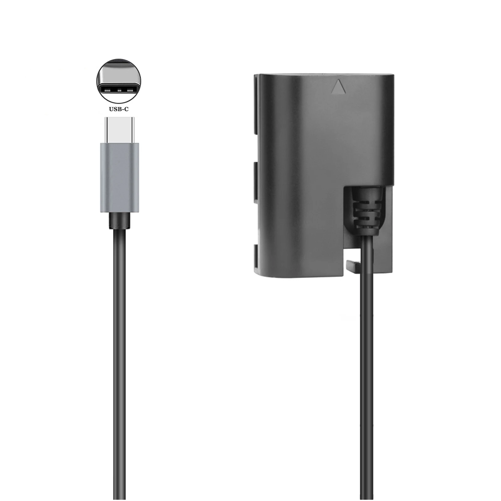 LP-E6NH Dummy Batteria USB-C Premium adattatore compatibile con Canon LP-E6 LP-E6N VP-DRE6 EOS R5 R6 R6II R7 5D Mark II Mark III 5DS 6D 7D 60D 60Da 70D 80D 90D XC10 XC15