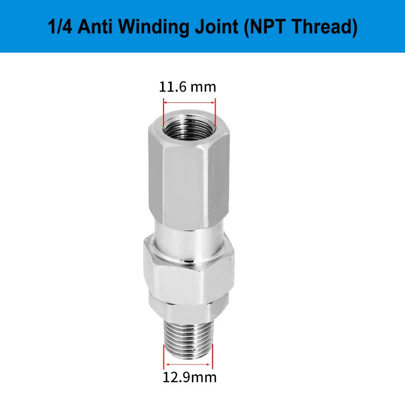 SS High Pressure Washer Swivel Joint 3/8 Inch Pressure Washer Hose Fittings 4500 PSI 360 Degree Rotation Connector Car Washing 4
