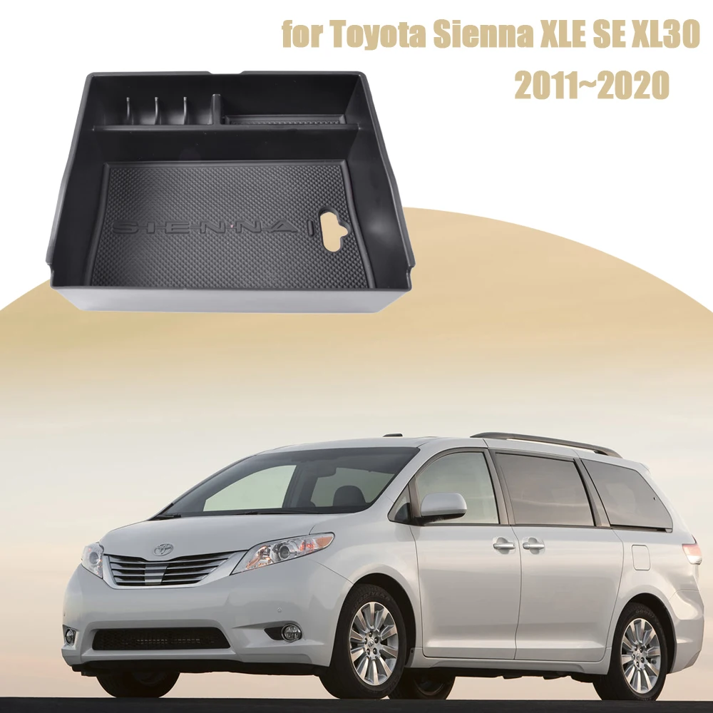 

Ящик для хранения центрального подлокотника автомобиля для Toyota Sienna XLE SE XL30 2011 ~ 2020 2012 2013 2014 2015 2016 2017 2018 2019 Коврик для центральной консоли Органайзер Контейнеры Лоток Аксессуары