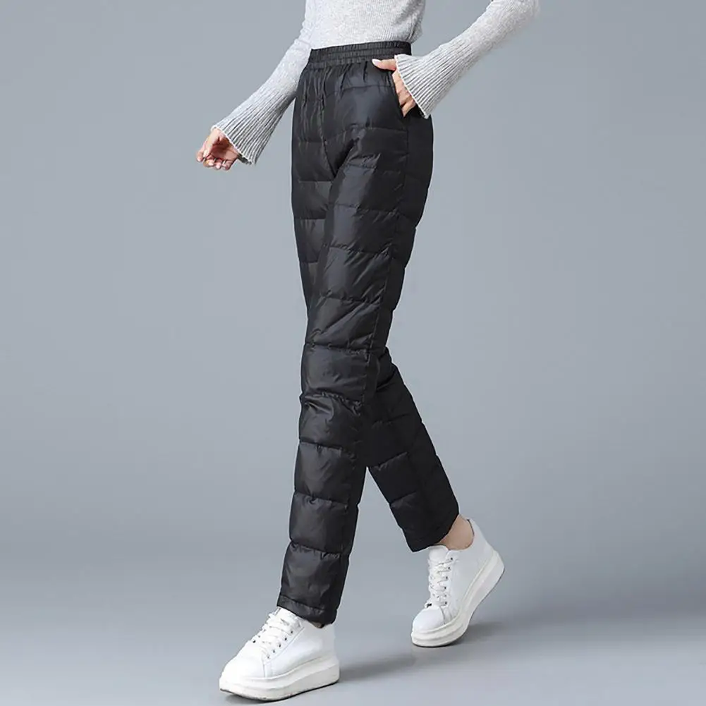

Solid Color Women Pants Windproof High Waisted Cotton Pants for Women Thick Warm Winter Trousers with Slim Fit for Ladies