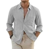 119640-91a72c.jpg Long Sleeve Linen Cotton Shirts Premium Korean Loose Lapel Breathable White