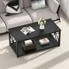 Coffee Table for Living Room, 39 inch Small Table with Storage Shelf, Café Tables 1