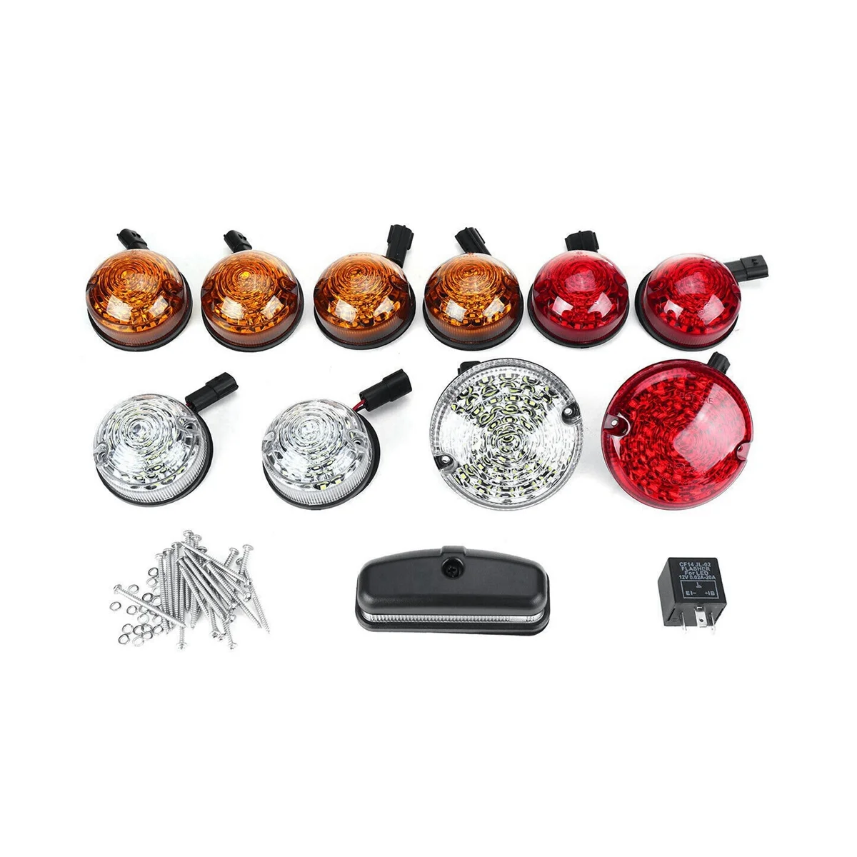 

12Pcs Car Front Rear Signal Indicator Lamp Stop Fog Reversing License Plate Light for Land Rover Defender 90 110 130 A