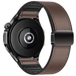 Leather and Silicone Comfort Strap - 22/20mm Adjustable Bracelet Band Accessory - 20mm Universal (Coffee color 6)