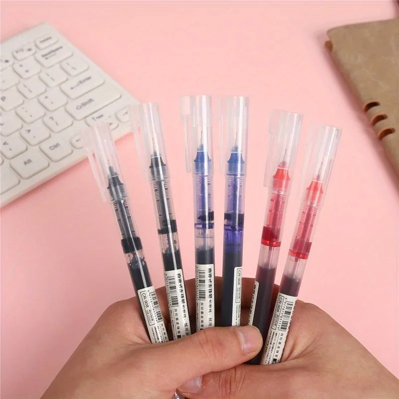 10 Stück/Set 0,5mm Schnelltrocknende Flüssig-Tintenroller Gerade Flüssigkugelschreiber, Schreib-Gelstifte für Büro- und Schulbedarf – Detail 1