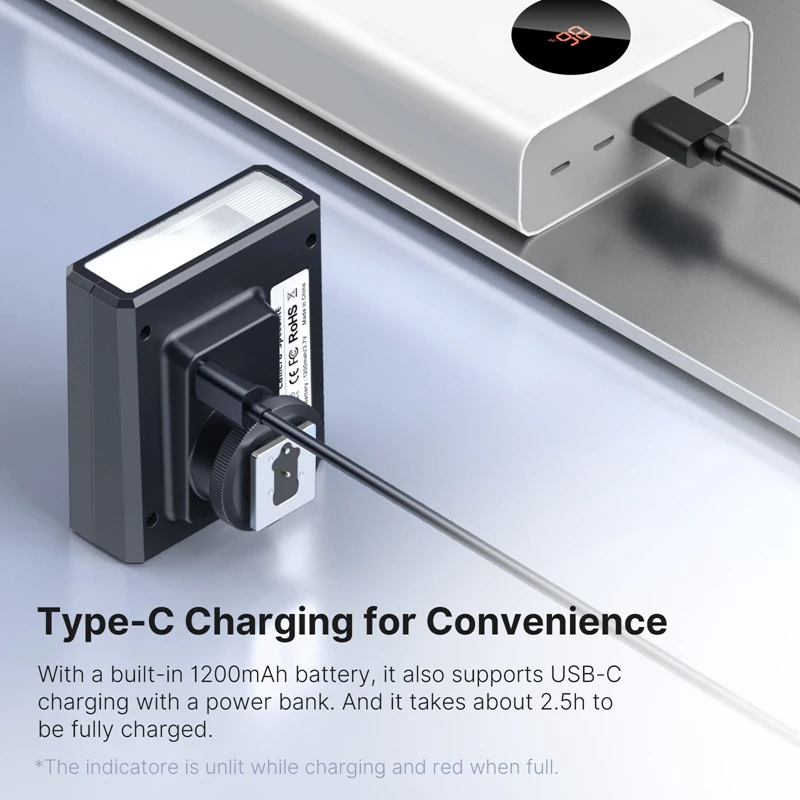 Ulanzi F12 Mini Camera Speedlite GN12 5600K with Universal Hot Shoe Mount for Sony Canon Nikon Fuji Olympus Pentax DSLR Camera