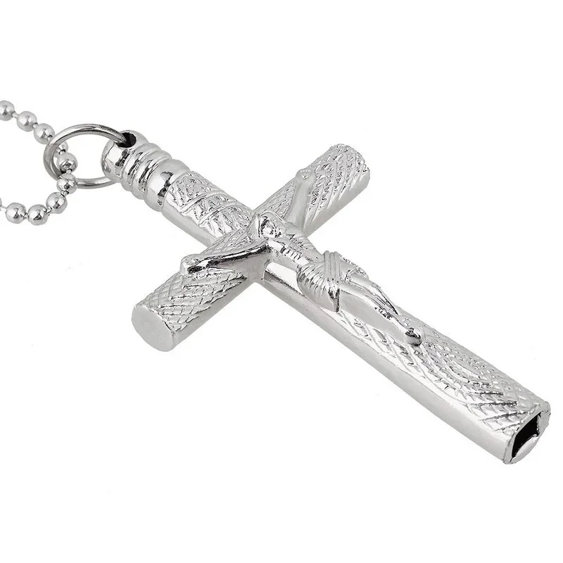 Jesus Cross 6mm Drum Key Wrench Drum Key Chain Silver Necklace Cross Head Tuning drum tuning keys diy jewelry findings