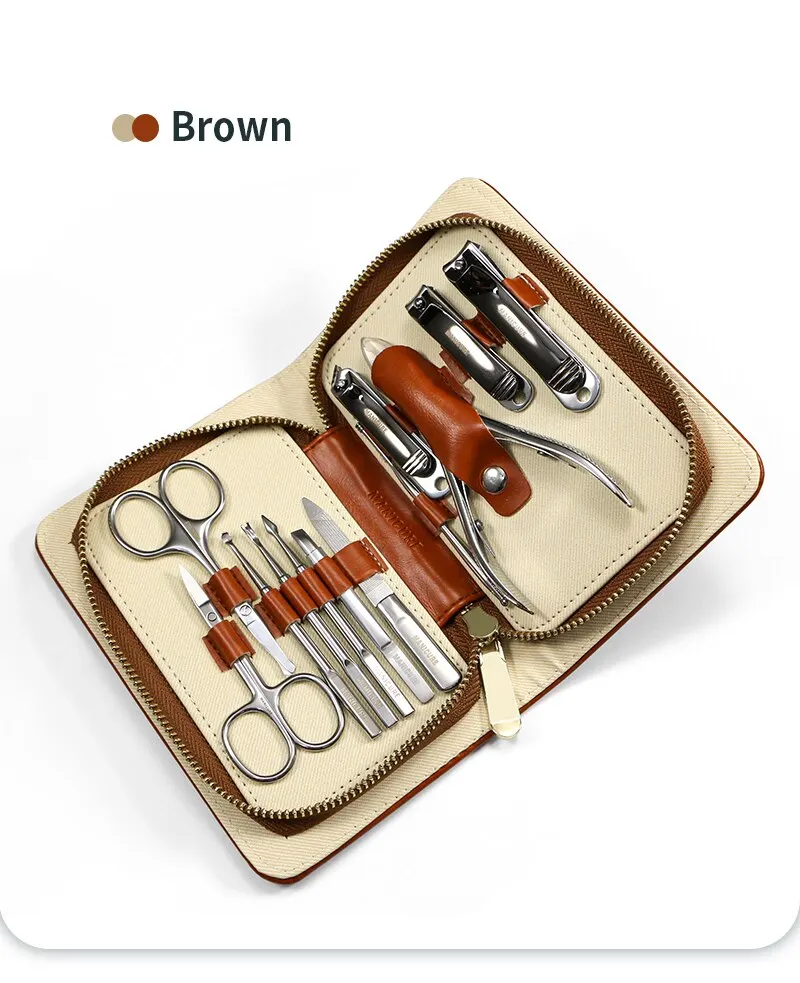 High-end 12 Pcs Manicure Set - Stainless Steel Nail Clipper Gift Kit