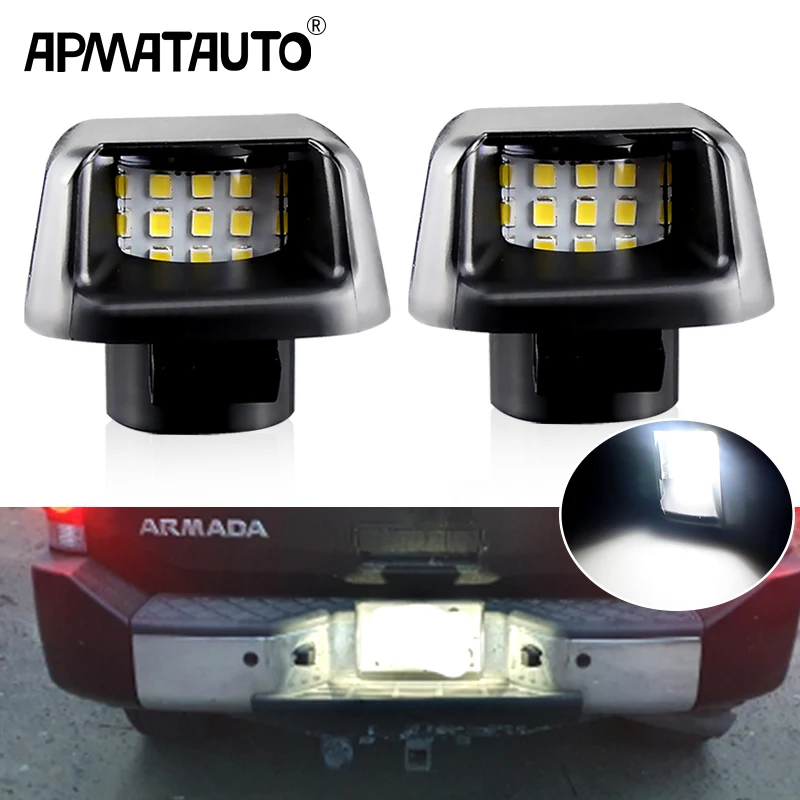 Фото Фонари для номерного знака автомобиля 26510-ZP50A, фонари для Nissan Navara D40 Frontier Armada Titan Xterra Suzuki Equator, белые, 2 шт. №1