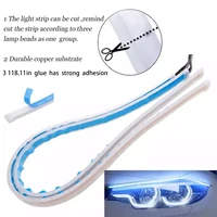 1Pc LED DRL Car Running Light Flexible Waterproof Strip Auto Headlights White Turn Signal Brake Flow Lights Car Styling 12V 2