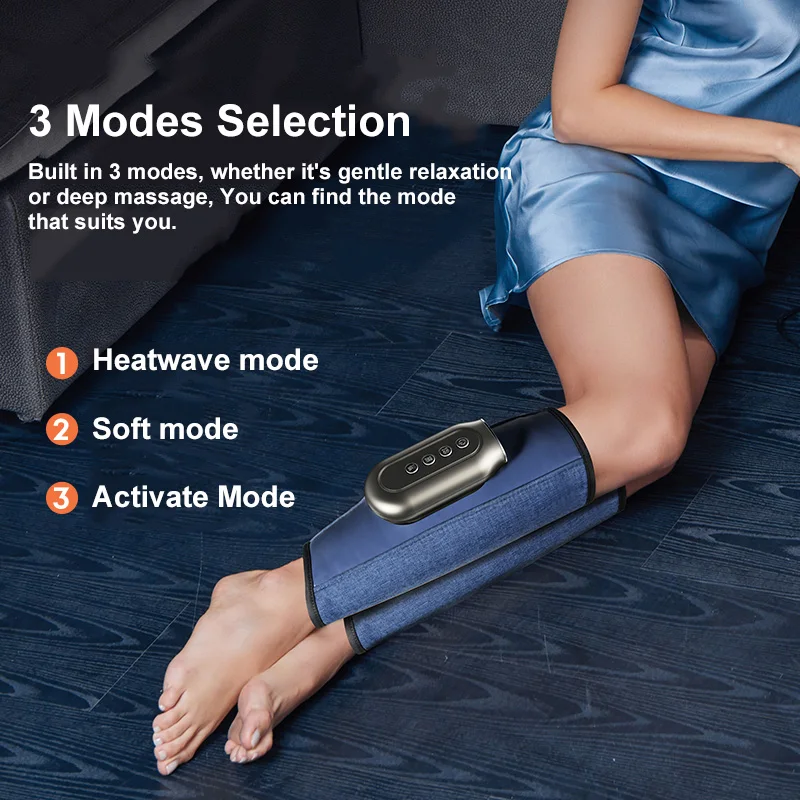 Wireless Heated Vibration Calf Massager with Air Pressure and Adjustable Intensity