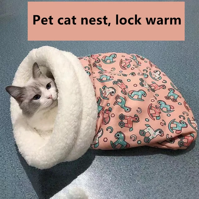 Autumn and winter warm cat kennel, closed cat bed, cute cat sleeping bag, Christmas essential pet supplies 4