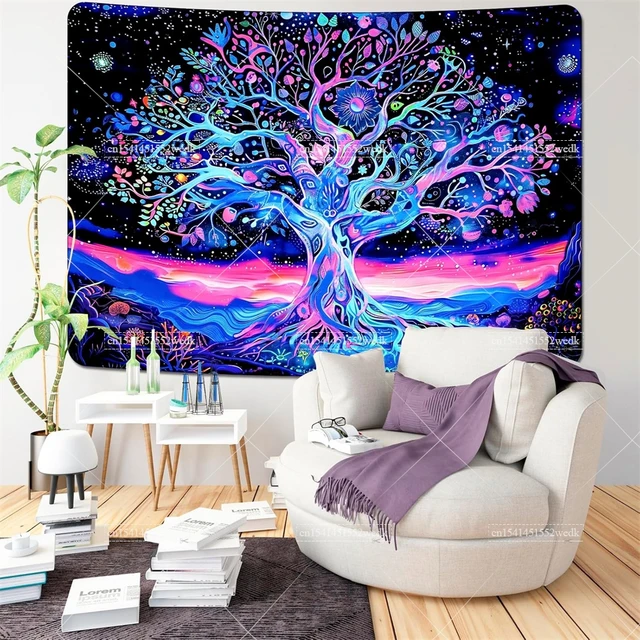 生命の木　タペストリー　ブラックライト対応 生命の木 タペストリー ブラックライト対応 Amazon.co.jp