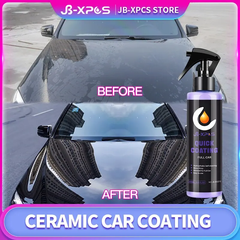 Car Coating Spray Ceramic Quick High Gloss Shine Waterproof Nano Liquid Glass Paint Hydrophobic Agent Wax Car Care Detail JB 12