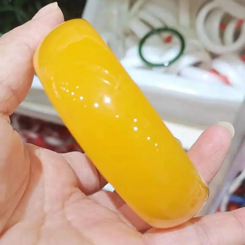 Real Jades Bangles Women Healing Jewelry Genuine Natural Chinese Yellow Dragon Jade Bangle Handmade Amulet Bracelets Ladies Gift