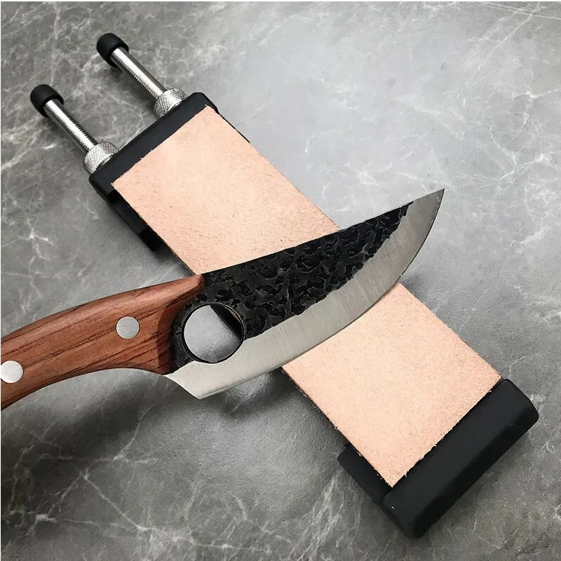 Description Picture 3 of itemLeather Article Polishing Fixed Angle Sharpener Tool Leather Set Honing Strop Cutter Cowhide Polish Belt Grinding Sharpening Wax