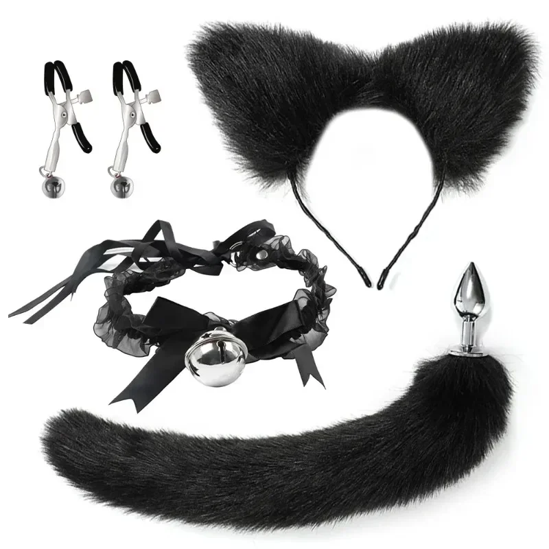 Cosplay-Anal-Sex-Toys-Fox-Tail-Butt-Plug-Role-Play-Hair-Hoop-Cat-Choker
