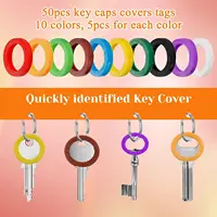 10-50Pcs Hollow Rubber Key Covers Key Caps Elastic Key Identifiers Covers Soft Silicone Key Protector Markers Key Accessories 2