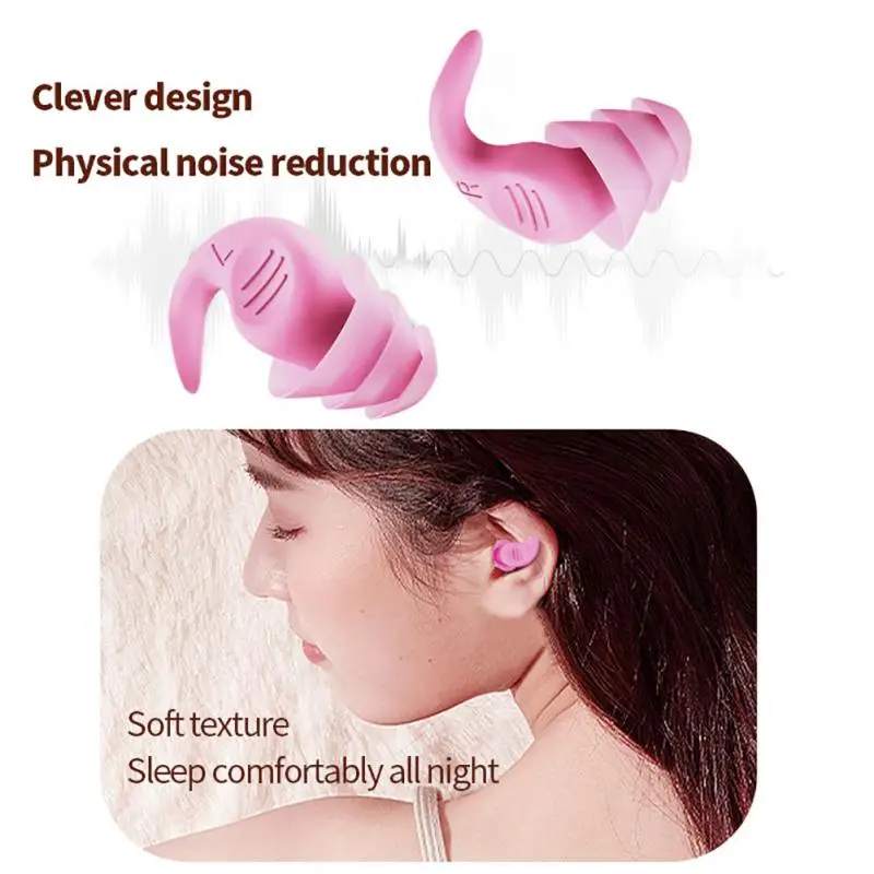 

2023 Soundproof Earplugs Silicone Mute Earplugs Anti-noise Sleep Noise Reduction Earplugs Dormitory Nap Soft Silicone Earplugs