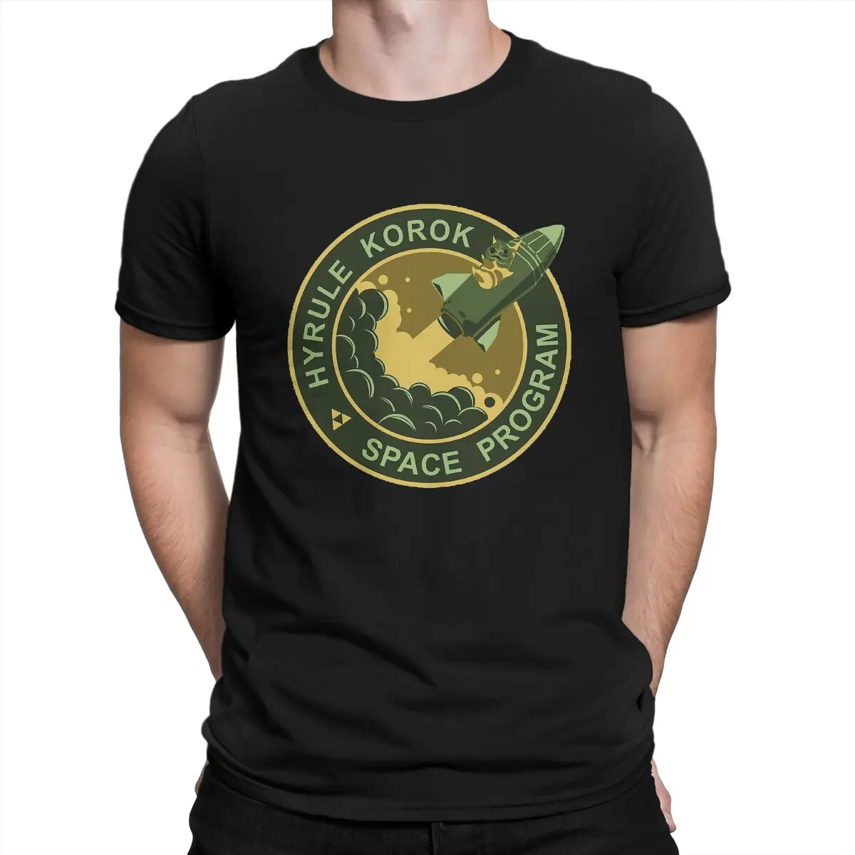thumbnail image 1 of Camiseta de ocio del programa espacial Korok para hombre, de algodón, cuello redondo, de manga corta, con estampado de Z-Zelda., 1 of 6