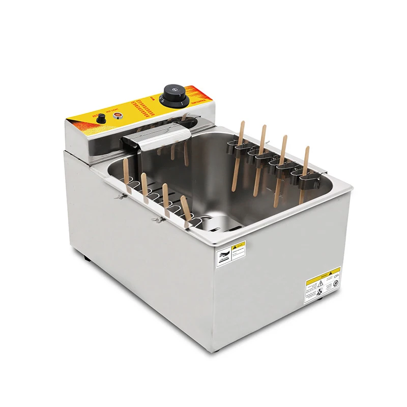 

Commercial Electric 12L Korean Corn Dog Deep Frying Machine Automatic Cheese Hot Dog Sticks Fryer Snack Machines