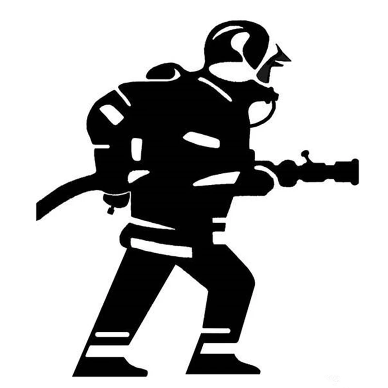 

Fireman Reflective Funny Car Sticker Vinyl Decal Silver/black for Auto Car Stickers Styling No Background 14cm*12cm