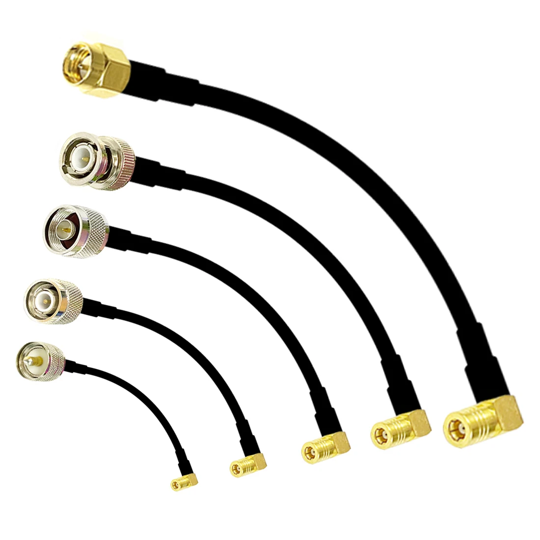 

SMA BNC N TNC UHF Male to SMB Female RA 90-Degree Pigtail Cable Adapter RG174 20cm New Wholesale 50Ohm