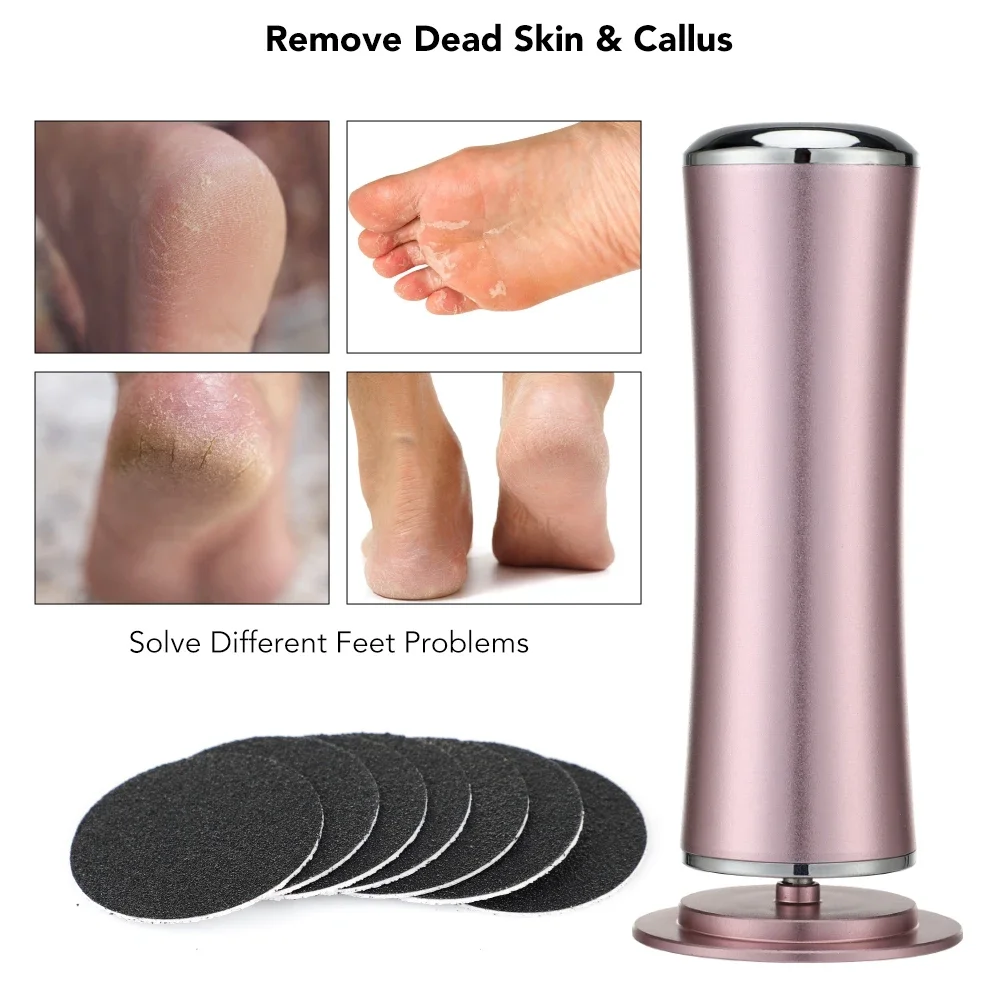 Electric Foot Callus Remover Foot Care File Leg Heels Remove Dead Skin Pedicure Tool Set Foot Grinder & Replacement Sandpaper