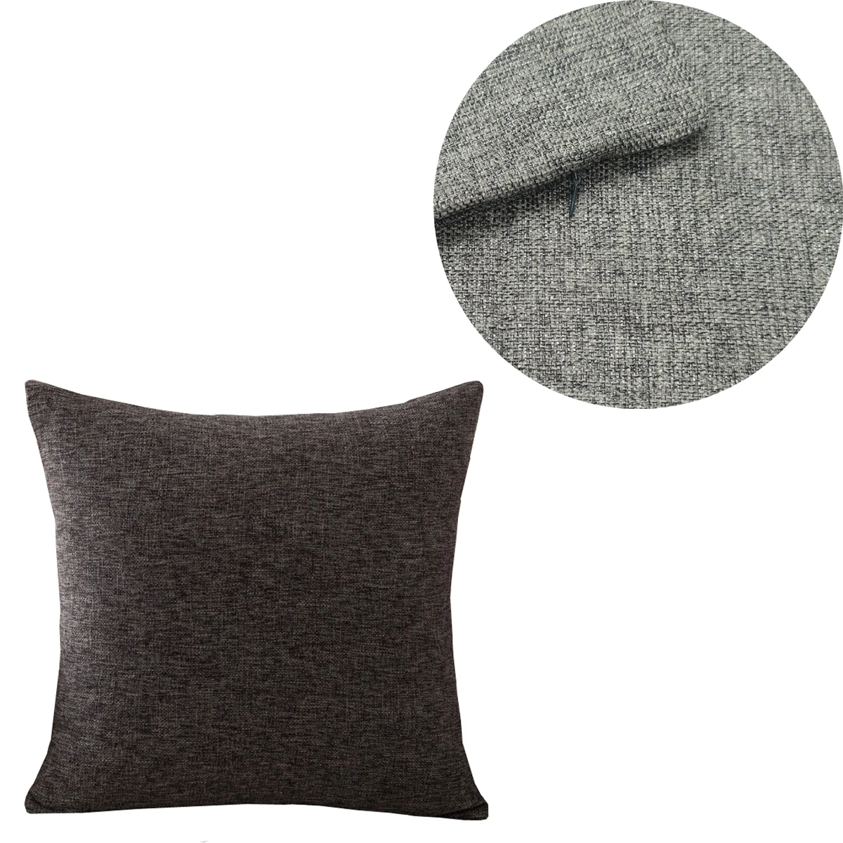Cozy Linen Solid Sofa Cushion Cover - Elegant Home Office Throw Pillow Case