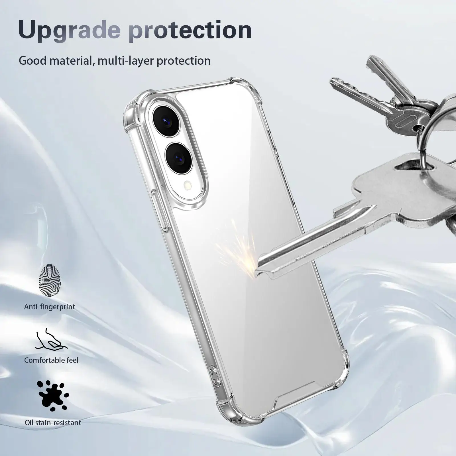 For Samsung Galaxy S25 Edge 5G Four-corner Shockproof Acrylic +TPU Phone Case for S25+ S24 S23 FE S22 Ultra