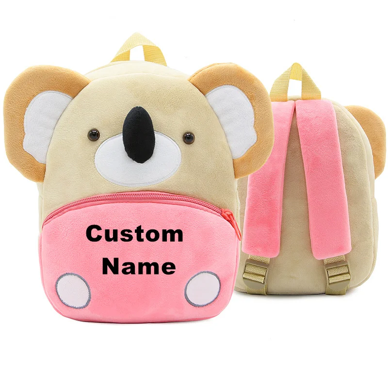 

Custom Name Cute Cartoon Animal Backpack Personalized Your Text Toddler School Bag for Children Baby Girls Boys(Koala)