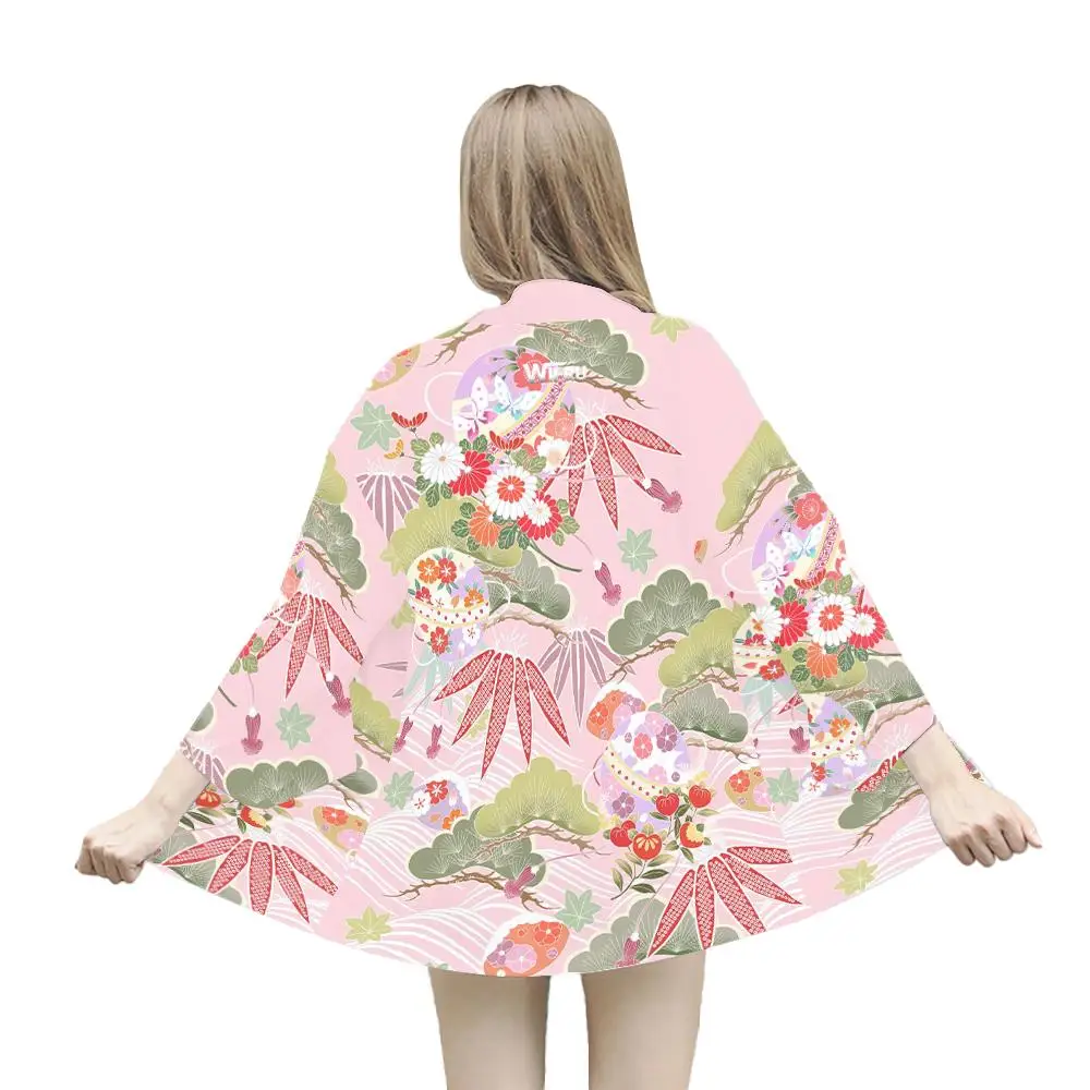 Floral Serie Japanische traditionelle Stil Drucken Kimono Frauen Harajuku WIFRU Neue Ferien Strand Cardigan Yukata Japanische Kleidung – Detail 5