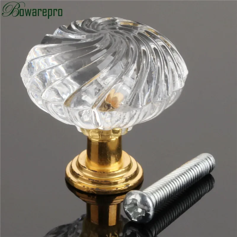 Diamond Clear Crystal Glass Transparent Acrylic Door Knob Furniture Cupboard Pulls Drawer Knobs Kitchen Cabinet Handle and Screw furniture knobs