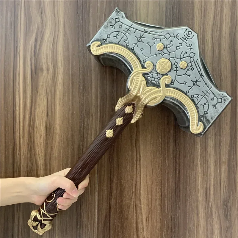 God of War Guardian Shield Cosplay Hammer Prop Weapon - Rubber Unsharpened Chaos Blade Thunder Axe