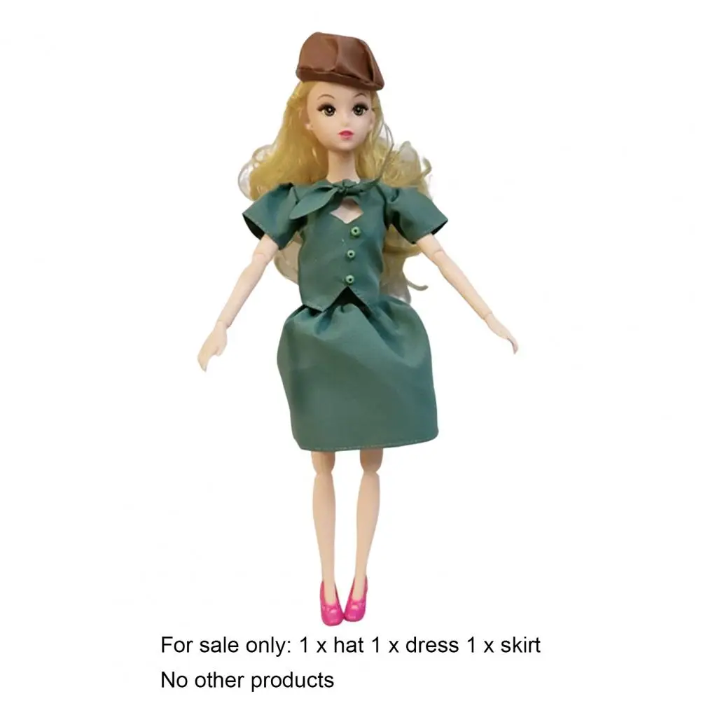 

3Pcs/Set Doll Clothing Exquisite Delicate Compact 30CM Fashion Dress Doll Clothing with Hat for Girl Doll Dress Doll Clothing