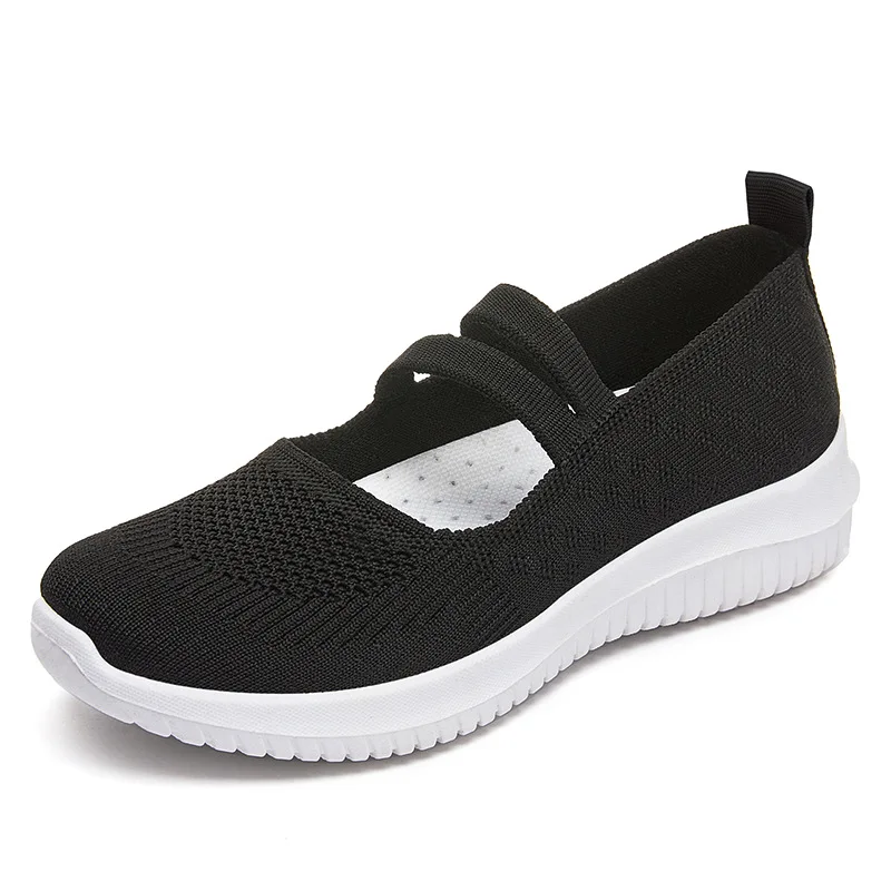2023 New Women Spring Summer Flat Shoes Mesh Breathable Female Sneakers Ladies Vulcanized Shoes Outdoor Mom Walking Shoes Loafer