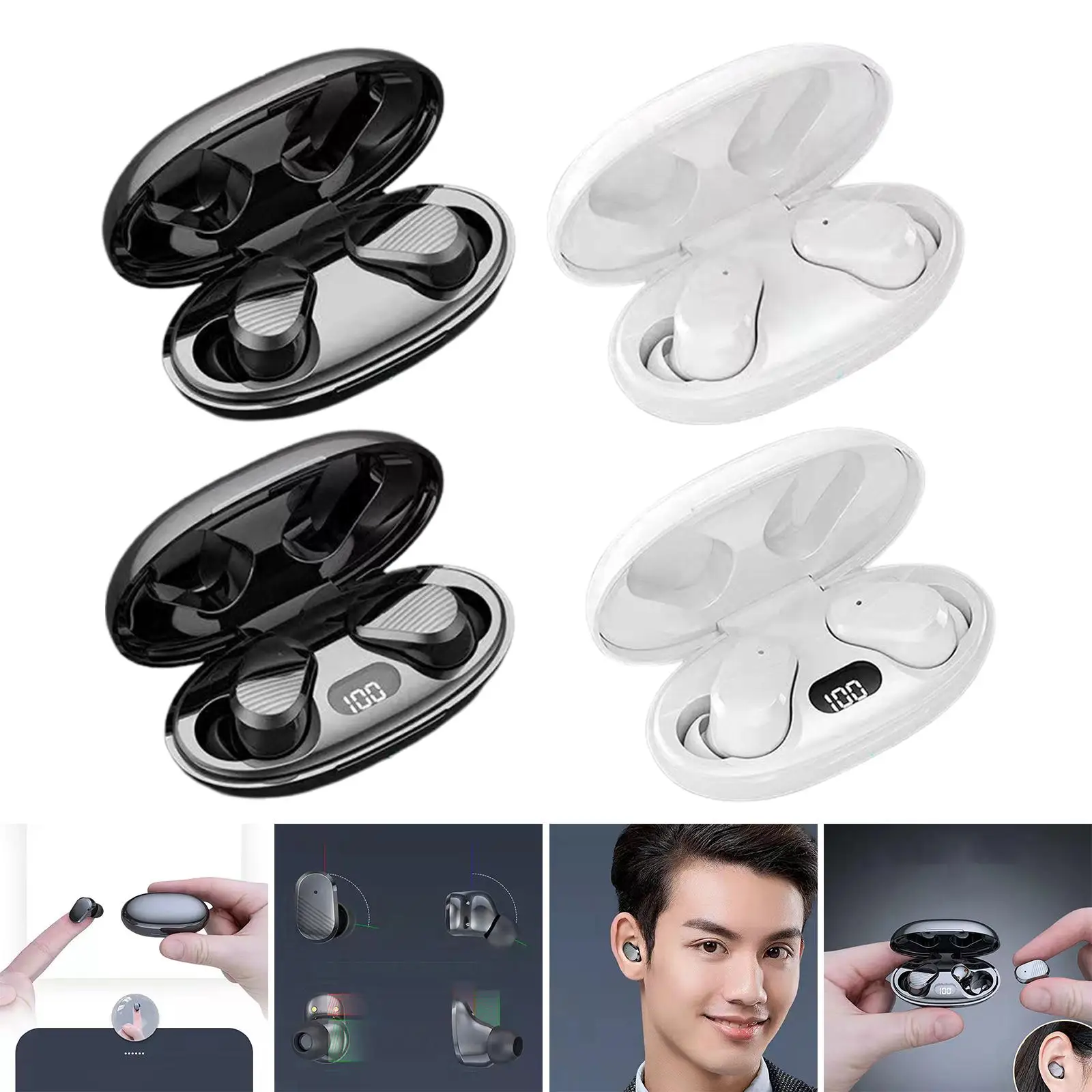 경량 스포츠 이어폰, 소음 제거, 고충실도, 마이크 포함, 땀 방지 이어폰, 운동용 헤드폰