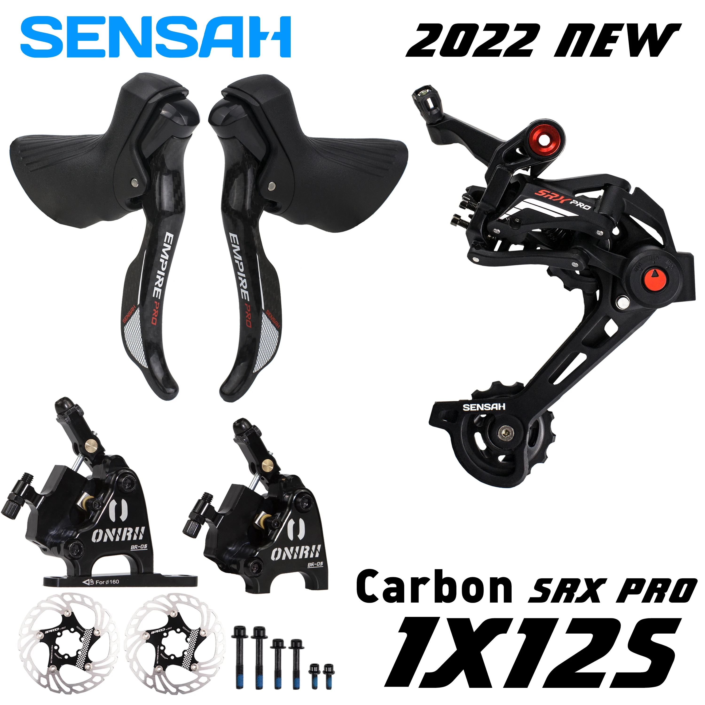 SENSAH SRX PRO 1x12 Speed Carbon Fiber Shifter Derailleurs 2022 Models Hydraulic Disc Brake 12V Gravel-Bikes Cyclo-Cross New |
